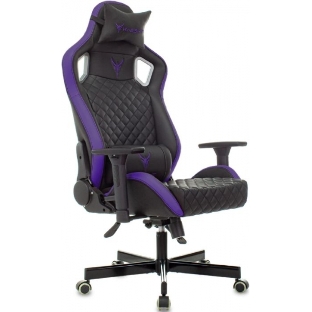 Кресло Knight OUTRIDER черный/фиолетовый, экокожа, 120 кг, механизм качания