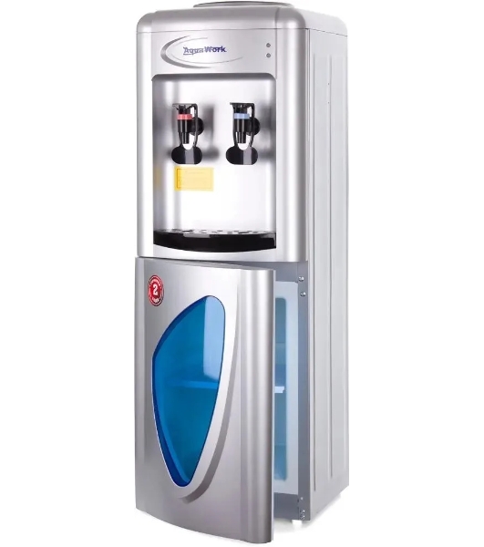 Кулер для воды Aqua Work 0.7LR, верхняя загрузка, нагрев 95 °С, охлаждение 10 °С, серебристый