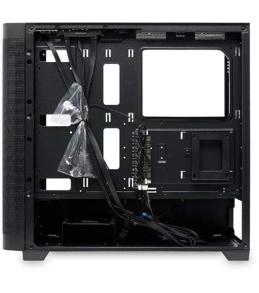 Компьютерный корпус без блока питания Case HSPD M740, Mesh Mid Tower, черный, TG, 0.6 SPCC, no fans, E-ATX, ATX, mATX, mITX, 170/400/200мм, 4x2.5', 2x3.5', 7xPCI, 1xUSB-A 3.0, 1xUSB-C 3.0, 460x218x450мм