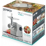 Мясорубка электрическая Gorenje MG2500DS серый, 2500 Вт, 2.8 кг/мин, реверс, защита от перегрузки, металлический лоток, насадки - 8, фото3
