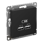Карбон Розетка USB, 5В, 1 порт x 2,1 А, 2 порта х 1,05 А, механизм ATN001033 Schneider Electric, фото2