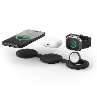 Переносное зарядное устройство Satechi Qi2 OntheGo 3-in-1 Wireless Charger, черный
