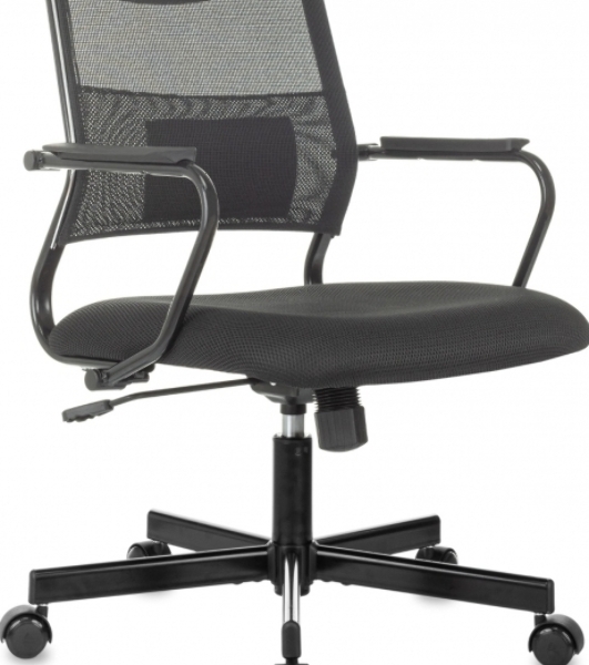 Кресло офисное Бюрократ CH Balance-Low черный Elastic-102 TW-11 сетка/ткань, низк. спин. крестов. металл черный