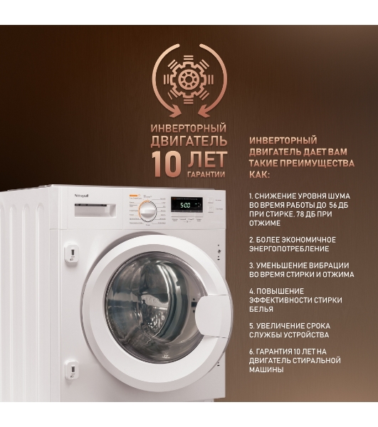 Стирально-сушильная машина Weissgauff WMDI 6148D (404317) белый, фронтальная загрузка 8 кг, 1400 об/мин, класс:A