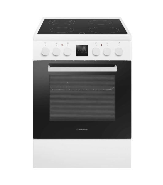 Плита электрическая Maunfeld MEC67CW08TD белый, конфорок 4 шт, духовка 59 л, 60 см x 85 см x 60 см