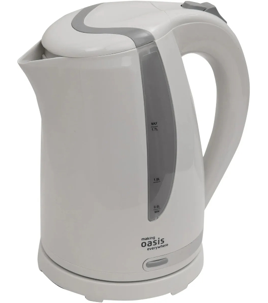 Чайник электрический Oasis K-2PW 1.7 л, 2200 Вт, белый корпус: пластик