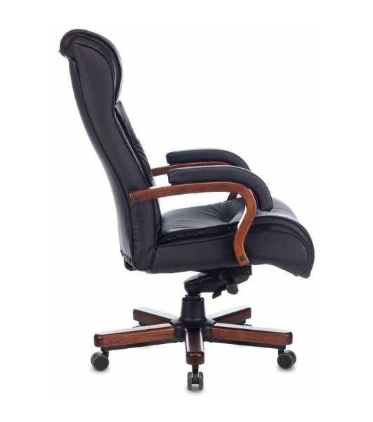 Кресло Бюрократ T-9926WALNUT черный, кожа