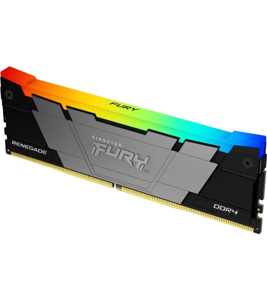 Оперативная память Kingston Fury Renegade, DDR4, 32Gb (4x8GB), 3200MHz, CL16, DIMM, с радиаторами, RGB, серебристый/черный