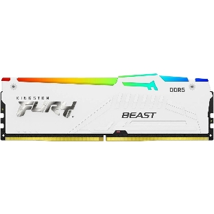 Оперативная память Kingston Fury Beast, DDR5, 32Gb (1x32Gb), 5600MHz, CL40, DIMM, с радиаторами, RGb, белый