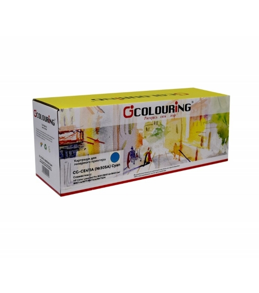 Картридж лазерный Colouring CG-CE411A (№305A) Голубой (2600 стр.) для HP Color LJ Pro M351/Pro MFP M475dn/M451dn/M451nw