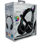 Гарнитура QUMO Game Cat чёрный, проводная, USB, подсветка, фото2