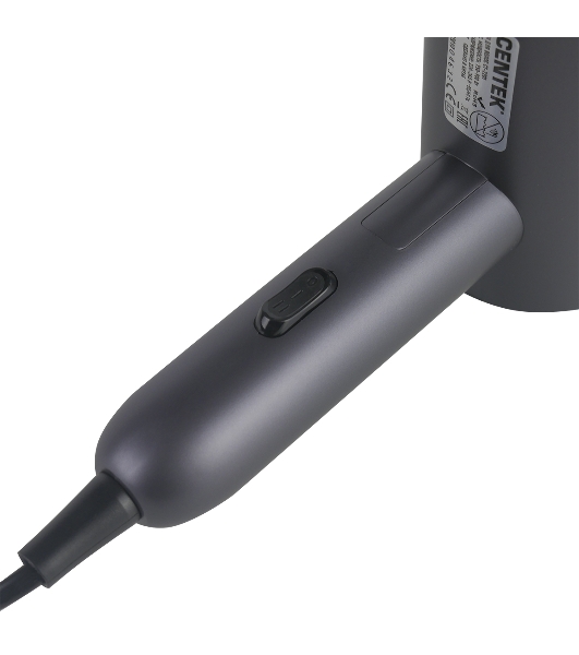 Фен Centek CT-2201 серый, 900 Вт, компактный, ионизация