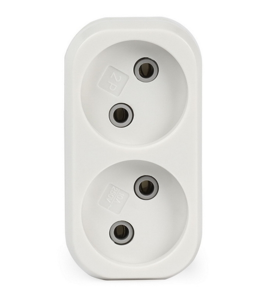 Плоский разветвитель Smartbuy (SBE-10-A02-2) 2 гнезда без заземления плоский 10А 250B