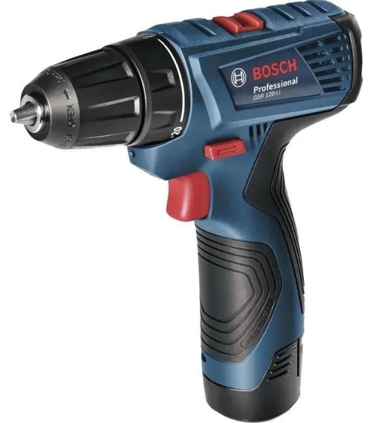 Дрель-шуруповерт Bosch GSR 120 Li, 12 В, 2 Ач, 30 Нм, щеточный