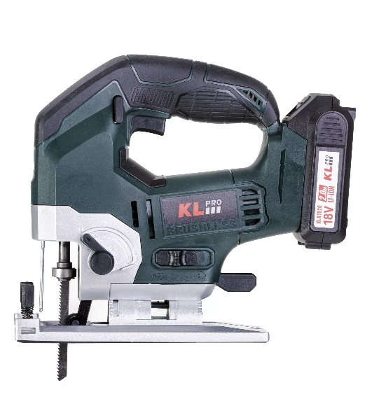Лобзик электрический профессиональный бесщеточный KLPRO KLDT18B-20 (18В, Li-ion-2шт, 2.0А·ч, патрубок для пылесоса, полотна (дерево/металл, З/У, кейс)