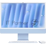 Моноблок Apple iMac A3137 24' 4.5K M4 10 core (4) 16Gb SSD256Gb 10 core GPU macOS WiFi BT 143W клавиатура мышь Cam синий 4480x2520, фото 1