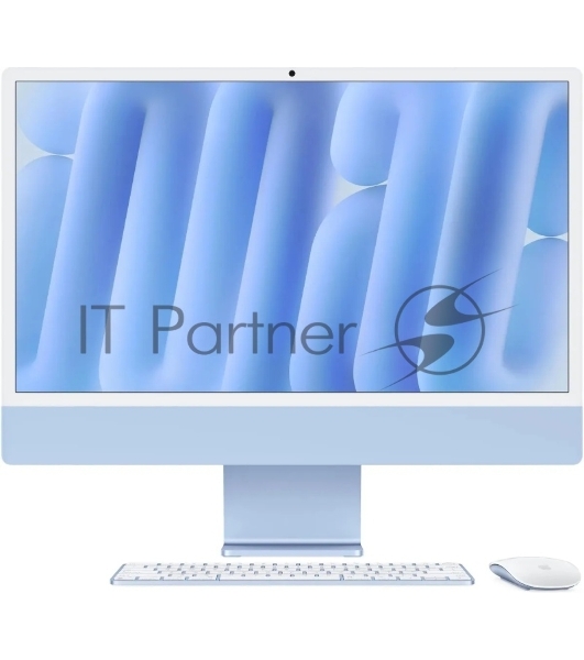 Моноблок Apple iMac A3137 24' 4.5K M4 10 core (4) 16Gb SSD256Gb 10 core GPU macOS WiFi BT 143W клавиатура мышь Cam синий 4480x2520