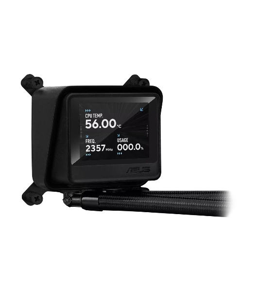 Жидкостная система охлаждения ASUS MAX GAMING LC 360 ARGB LCD черный, алюминий/медь, 2500 об/мин, 35.5 дБ, 4 pin