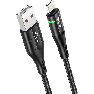 Кабель Hoco U93 Shadow iP USB (m)-Lightning (m) 1.2м черный коробка