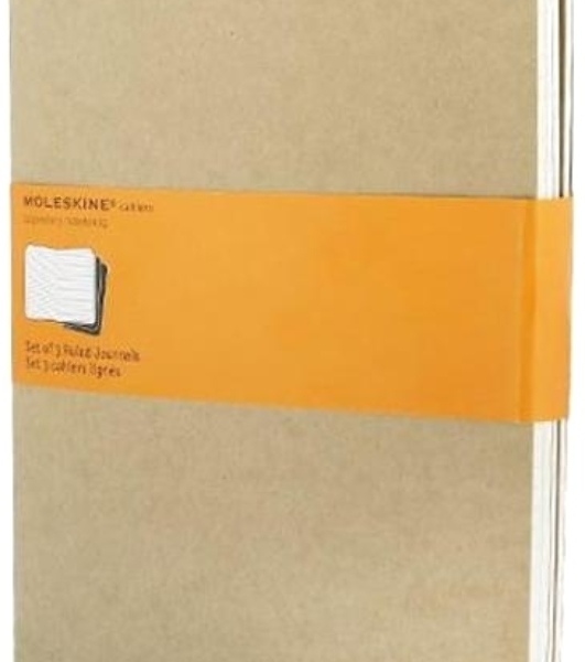 Блокнот Moleskine CAHIER JOURNAL QP421 XLarge 190х250мм обложка картон 120стр. линейка бежевый (3шт)