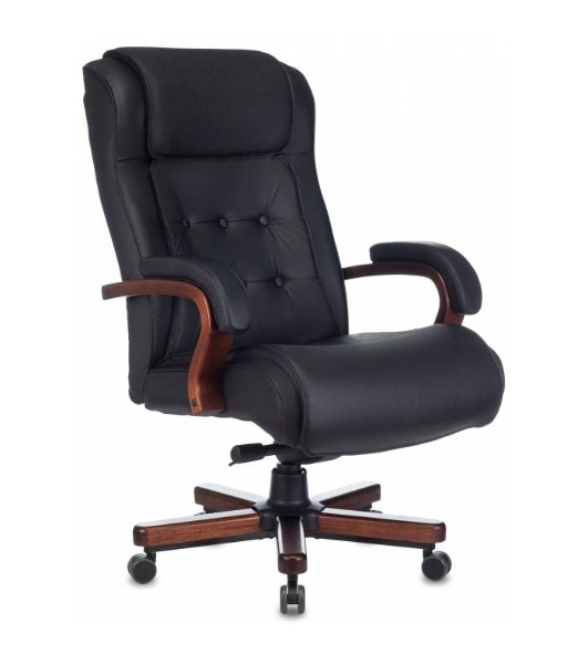 Кресло Бюрократ T-9926WALNUT черный, кожа