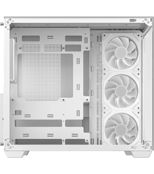 Компьютерный корпус Deepcool CG530 4F WH без БП, боковое окно (панорама), 3x120мм ARGB Reverce вентилятора на боковой стенке, 1x120мм ARGB вентилятор сзади, белый, ATX