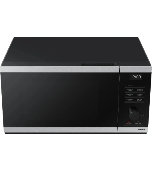Микроволновая печь Samsung MS23DG4504ATBW нержавеющая сталь/черный, 23 л, 800 Вт, переключатели - сенсор, поворотный механизм