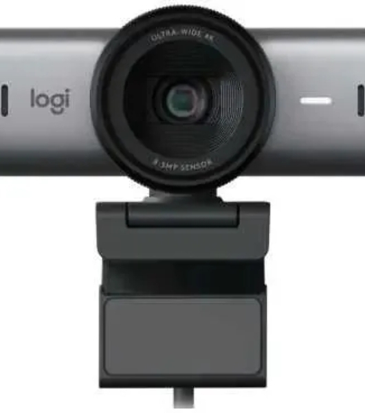 Веб-камера Logitech MX Brio 3840x2160, 30 кадр/с, USB Type-C, микрофон (2 шт, шумоподавление), автоматическая фокусировка, автоосвещение, HDR, шторка приватности, слежение за лицом, универсальное крепление, серебристый