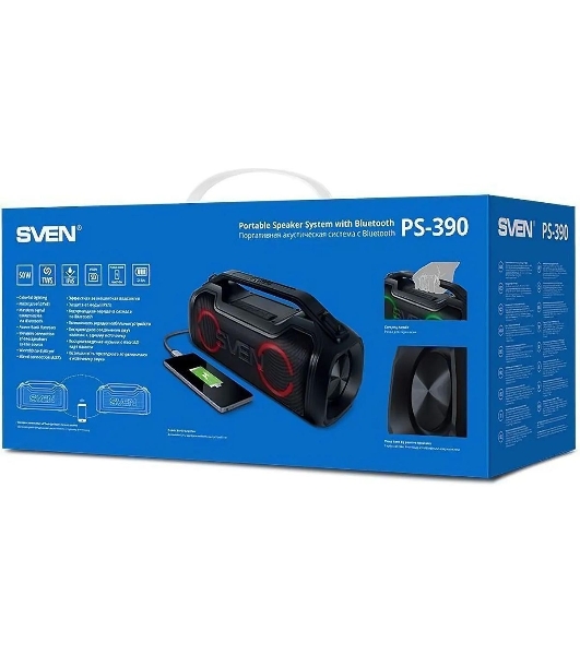 Мобильные колонки SVEN PS-390 2.0 черный
