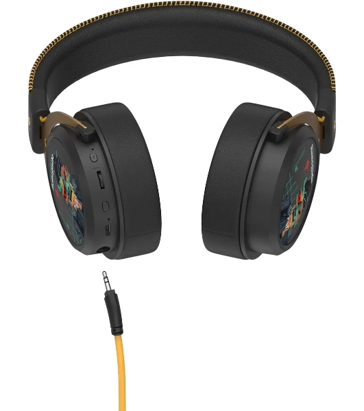 Гарнитура Bloody MR595 Renegade чёрный, беспроводная + проводная, Bluetooth/радиоканал/USB-C, до 135 ч, подсветка, съёмный микрофон