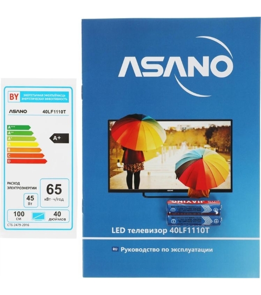 Телевизор Asano 40LF1110T, 40', черный, LED 1920x1080 FHD, 60Hz, noOS