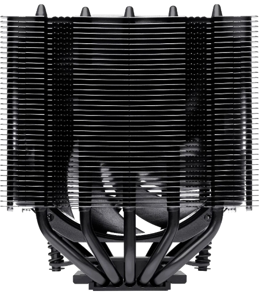 Кулер для процессора Noctua NH-D12L chromax черный, 120 мм, медь, 0-2000 об/мин, 22.6 дБ, 4 pin PWM, 148 Вт, высота 145 мм