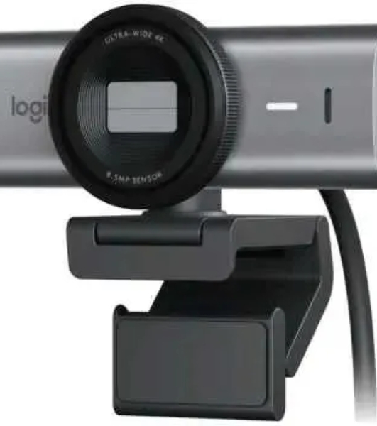Веб-камера Logitech MX Brio 3840x2160, 30 кадр/с, USB Type-C, микрофон (2 шт, шумоподавление), автоматическая фокусировка, автоосвещение, HDR, шторка приватности, слежение за лицом, универсальное крепление, серебристый