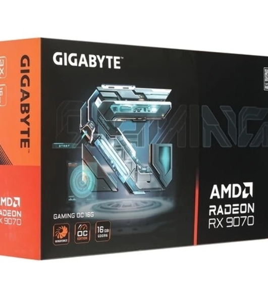 Видеокарта Gigabyte AMD Radeon RX 9070 GAMING OC, PCIe 5.0 16Gb GDDR6, 256 bit, 3 x DisplayPort, HDM, GPU 2070 MHz (GV-R9070GAMING OC-16GD)