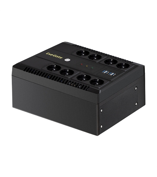 Источник бесперебойного питания ExeGate NEO Smart LHB-650.LCD.AVR.8SH.CH.RJ.USB 650VA/390W, LCD, AVR, 8*Schuko, RJ45/11, USB, 4*USB-порта для зарядки, черный