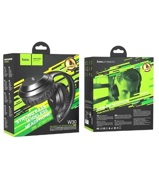 Беспроводные/проводные наушники Hoco W30 FUN MOVE черный, накладные, Bluetooth + проводной, до 8 ч.