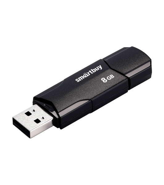 Флешка USB Smartbuy CLUE Black (SB8GbCLU-K), 8Gb, USB 2.0, R/W 20/10, черный