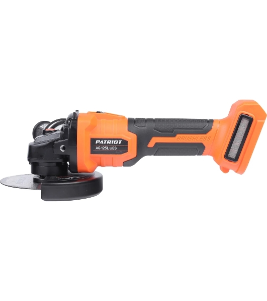 Машина углошлифовальная аккумуляторная PATRIOT AG 125L UES, диска 125мм, 7500 об/мин, виброзащитная дополнительная рукоятка,
