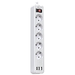 Сетевой фильтр QUMO Power Bar 5SP4U (P-0005), белый, фото 1