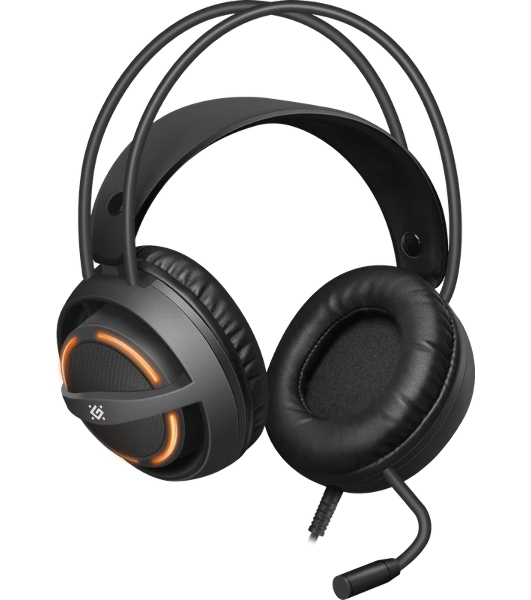 Гарнитура Defender Dexter RG чёрный, проводная, USB / 2 x mini jack 3.5 мм, подсветка