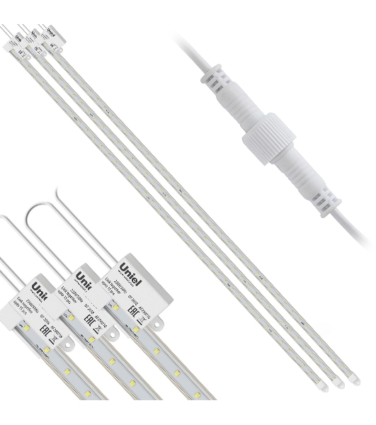 Светильник для растений светодиодный Uniel линейный ULY-P91-20W/SPFR/K IP65 AC220V CLEAR KIT03 1200мм. Спектр для фотосинтеза. В составе набора из 3-х штук.