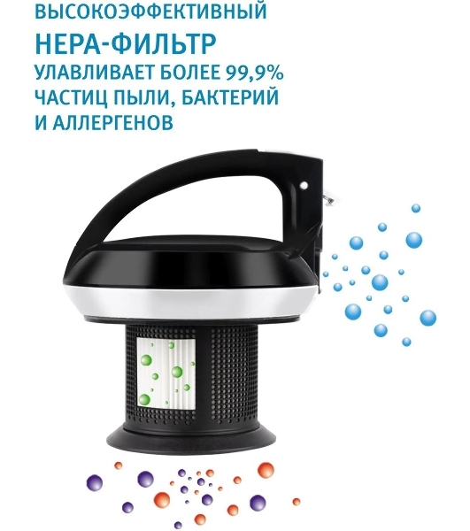 Пылесос Vitek 8142-VT-01 черный/белый, 200/1500 Вт, уборка сухая, пылесборник контейнер 1.8 л