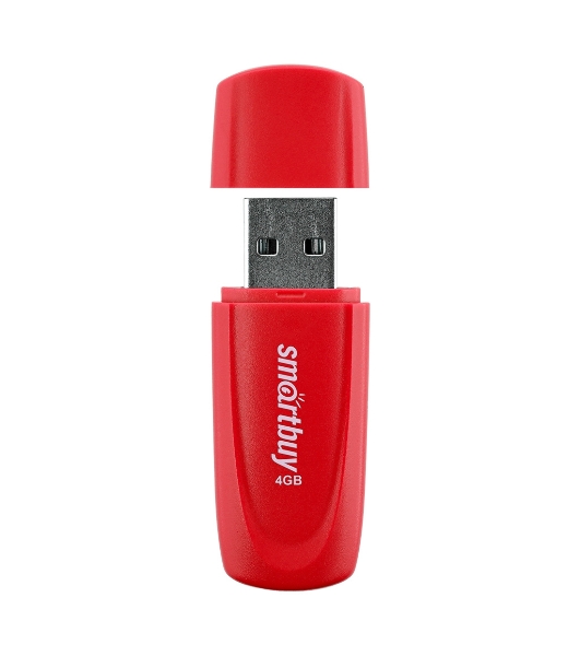 Флешка USB SmartBuy Scout Red (SB004Gb2SCR), 4Gb, USB 2.0, R/W 10/7, красный