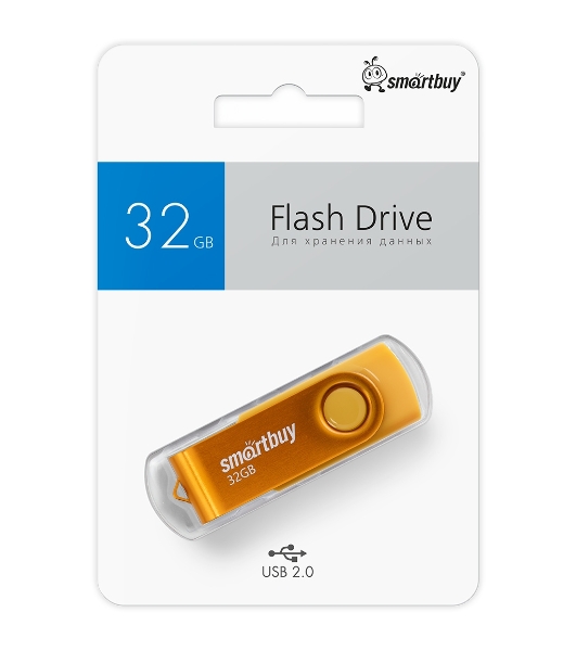 Флешка USB Smartbuy Twist Yellow (SB032Gb2TWY), 32Gb, USB 2.0, R/W 15/12, желтый