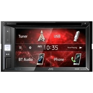 Автомагнитола JVC KW-V250BTM, 2 DIN, 6.2', CD, Bluetooth, USB Type-A, AUX, CarPlay