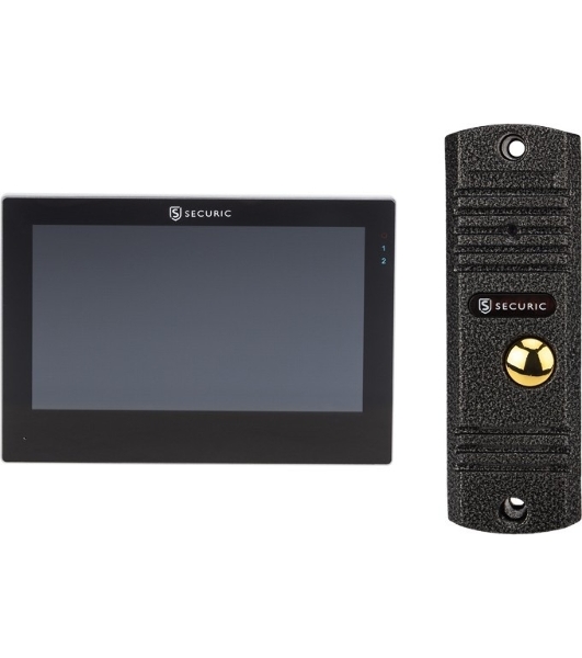 Цветной монитор видеодомофона SECURIC AC-438 7' AHD в комплекте с вызывной видеопанелью с кнопкой