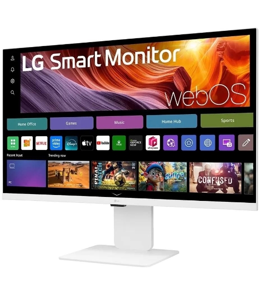 Монитор 31.5' LG UltraFine 32U830SA-W IPS 3840x2160, 60 Гц, 5 мс, 16:9, 400 кд/м², 2xHDMI 2.0, USB-C (65 Вт), USB Hub (2x USB 3.0), 3.5 Jack, HDR10, динамики (2x5 Вт), Smart TV, Wi-Fi, Bluetooth, VESA 100x100, белый