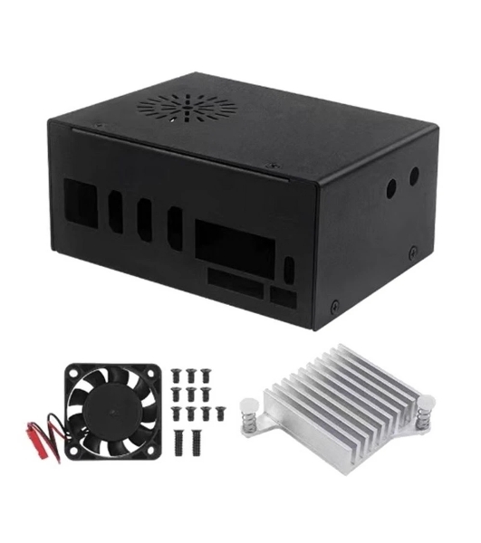 Компьютерный корпус Orange pi 5 plus metal case + heatsink +fan, Type 1