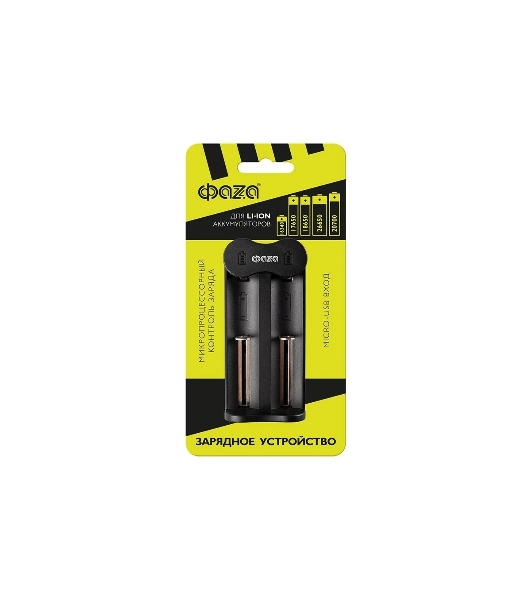 Устройство зарядное L-71USB 2х500мА Li-ion (16340/17650/18650/26650/20700 и др.) 4.2В DC USB-MicroUSB в компл. ФАZА 5032385
