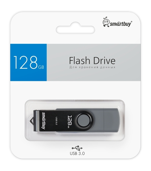 Флешка USB Smartbuy Twist Dual (SB128Gb3DUOTWK), 128Gb, USB 3.0/3.1, Twist Dual